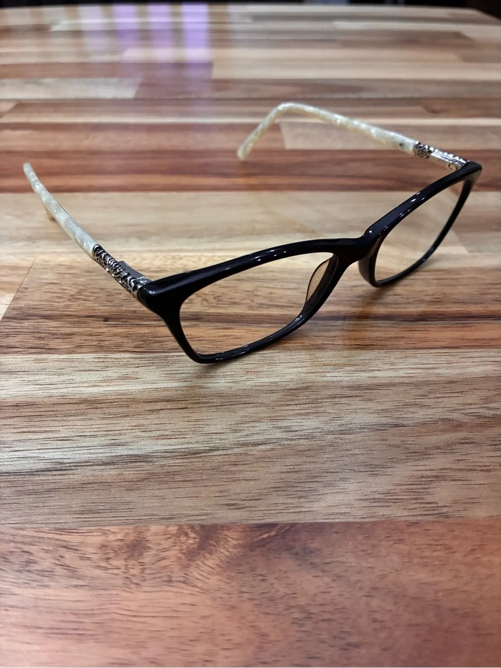 XOXO Eyeglasses Glasses Frames Barcelona Jet Cat Eye Black Pearl White 52-16-135